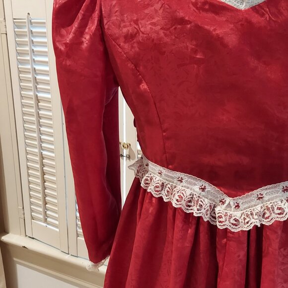 Vintage Pretty Handmade by Granny Laced & Beaded Girl's Christmas Dress - Picture 4 of 10